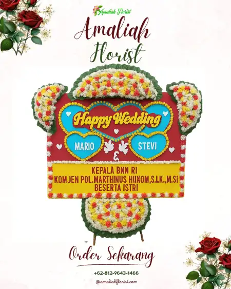 Papan Bunga Pernikahan Merbau Mataram